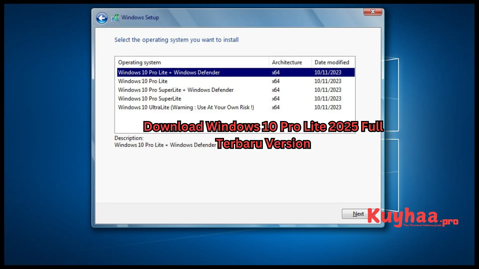 Download Windows 10 Pro Lite